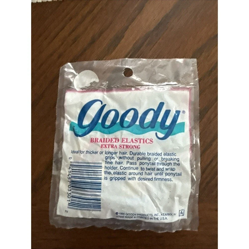Goody 1990 USA Ponytail Holders Tinsel Woven 5684 USA Made Sealed Set Of 6